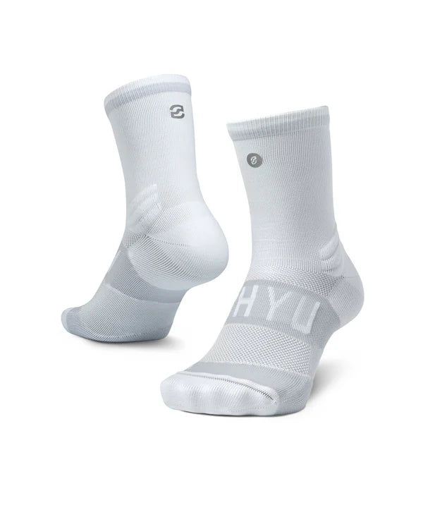 Shyu Half-Crew Running Socks (White) – Lightweight Performance (South Africa)