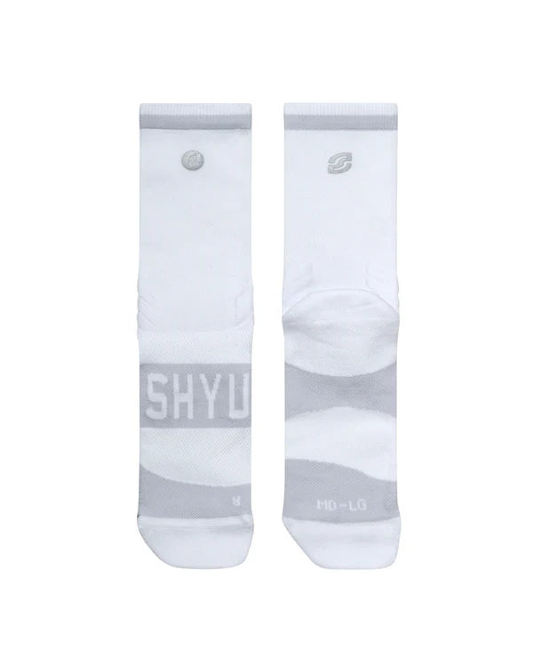 Shyu Half-Crew Running Socks (White) – Lightweight Performance (South Africa)
