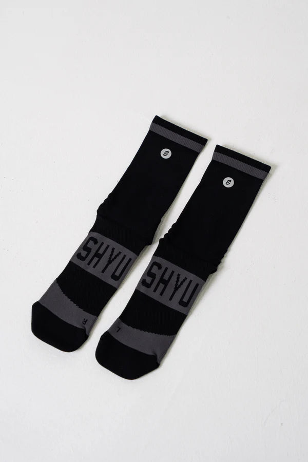 Shyu Half-Crew Running Socks – Black (SM-MD) | Performance Running Socks South Africa